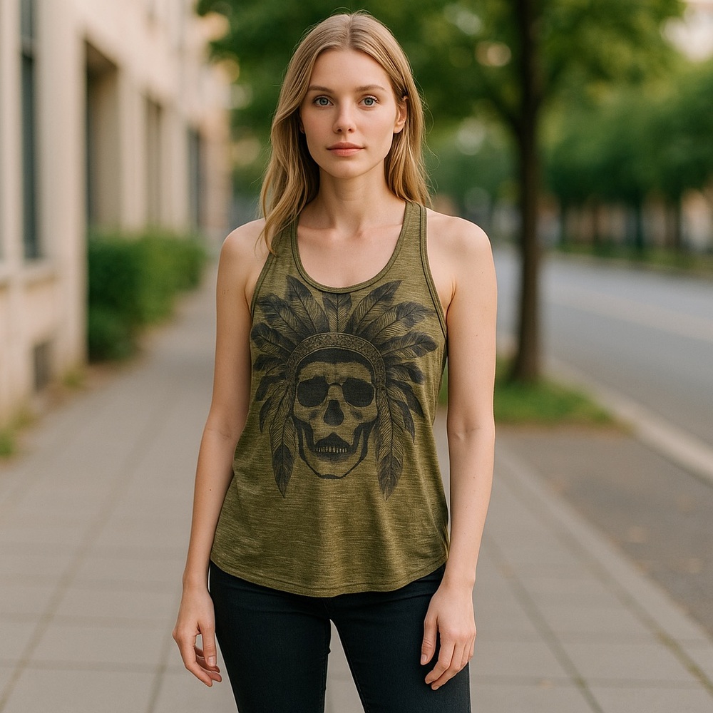 Indian head printed tank size small